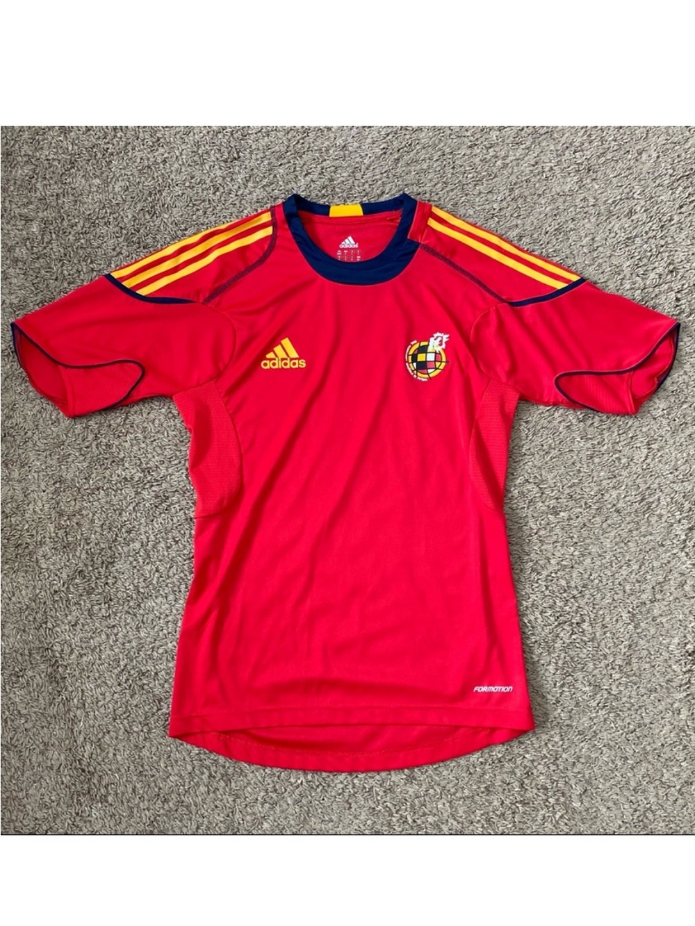 Adidas men Red Short-Sleeve Soccer Jersey